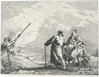 Giovanni Domenico Tiepolo - The Flight Into Egypt (De Vesme 6, 13, 14; Rizzi 72, 79, 80)