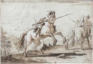 Giovanni Domenico Tiepolo - Two centaurs in combat
