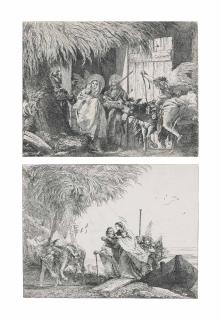 Giovanni Domenico Tiepolo - Two plates from: The Flight into Egypt