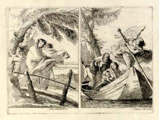 Giovanni Domenico Tiepolo - Two Scenes from The Flight into Egypt (R. 65-66)