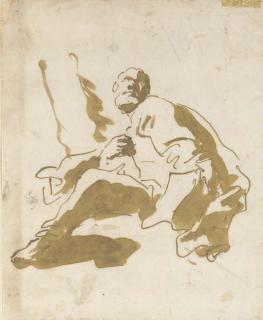 Giovanni Domenico Tiepolo - Un homme assis près d\'un arbre