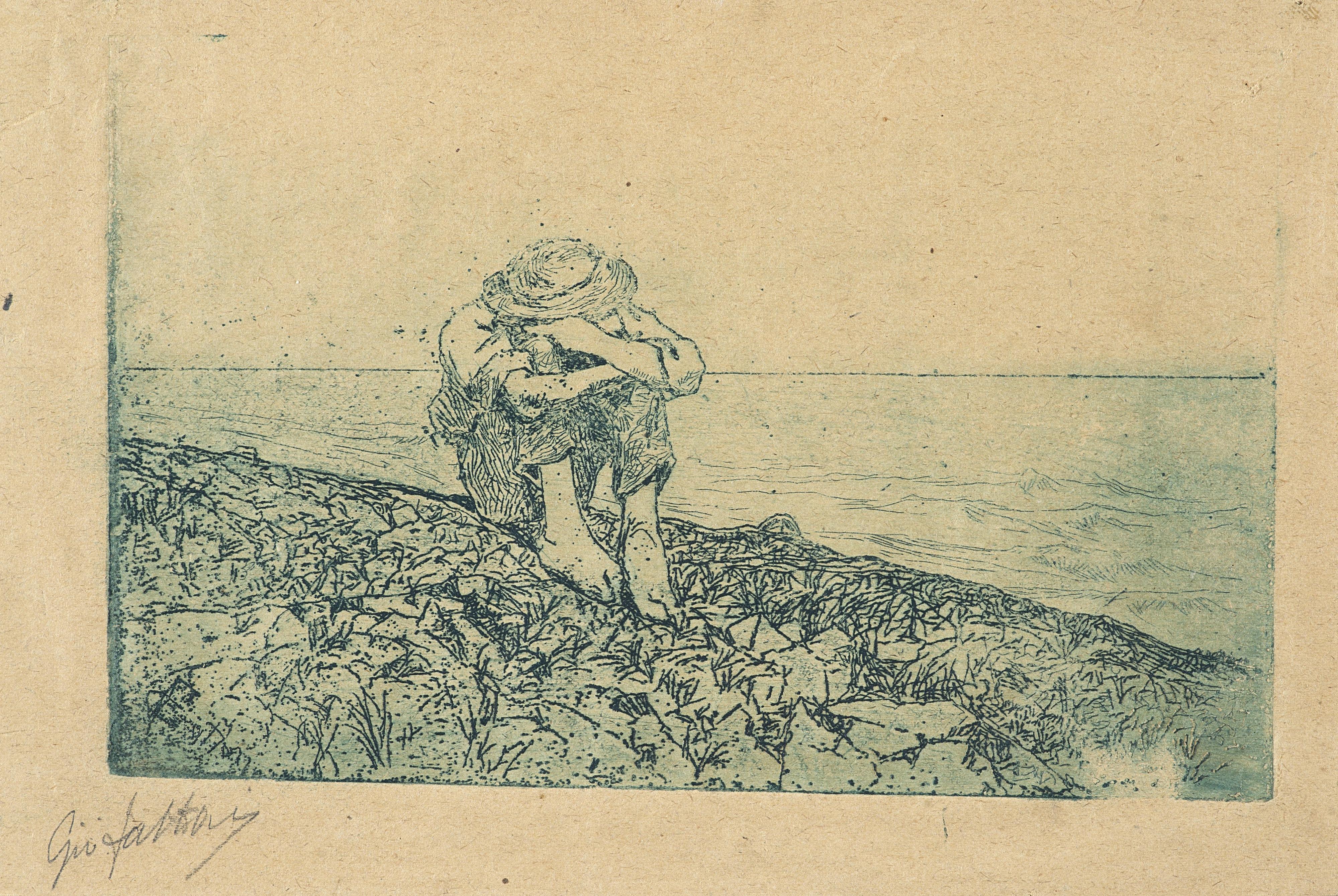 Giovanni Fattori - Ragazzo seduto in riva al mare