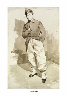 Giovanni Fattori - studies of a soldier ( recto  and  verso )