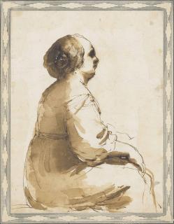 Giovanni Francesco Barbieri, Called Il Guercino - A seated woman in profile