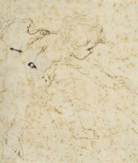 Giovanni Francesco Barbieri, Il Guercino - A child held by an arm