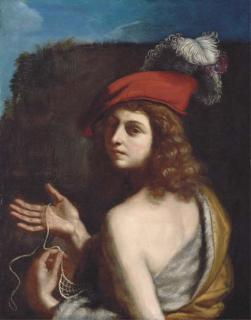 Giovanni Francesco Barbieri - David holding a sling