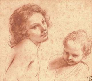 Giovanni Francesco Barbieri - Heads of a youth and a young boy