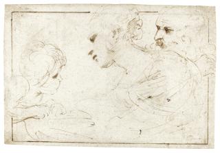 Giovanni Francesco Barbieri - Recto: The Holy Family Verso: An Angel  