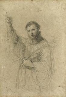 Giovanni Francesco Barbieri - Saint Francis Xavier holding a lily