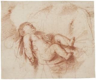 Giovanni Francesco Barbieri - Study Of The Infant Christ Child Held By St Simeon