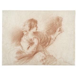 Giovanni Francesco Barbieri - Study Of The Seated Virgin, Turning To The Right