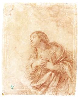 Giovanni Francesco Barbieri - The Kneeling Virgin In An Annunciation