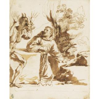 Giovanni Francesco Barbieri - The Temptation Of St. Francis