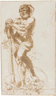 Giovanni Francesco Barbieri - The triumphant Hercules with the vanquished Hydra