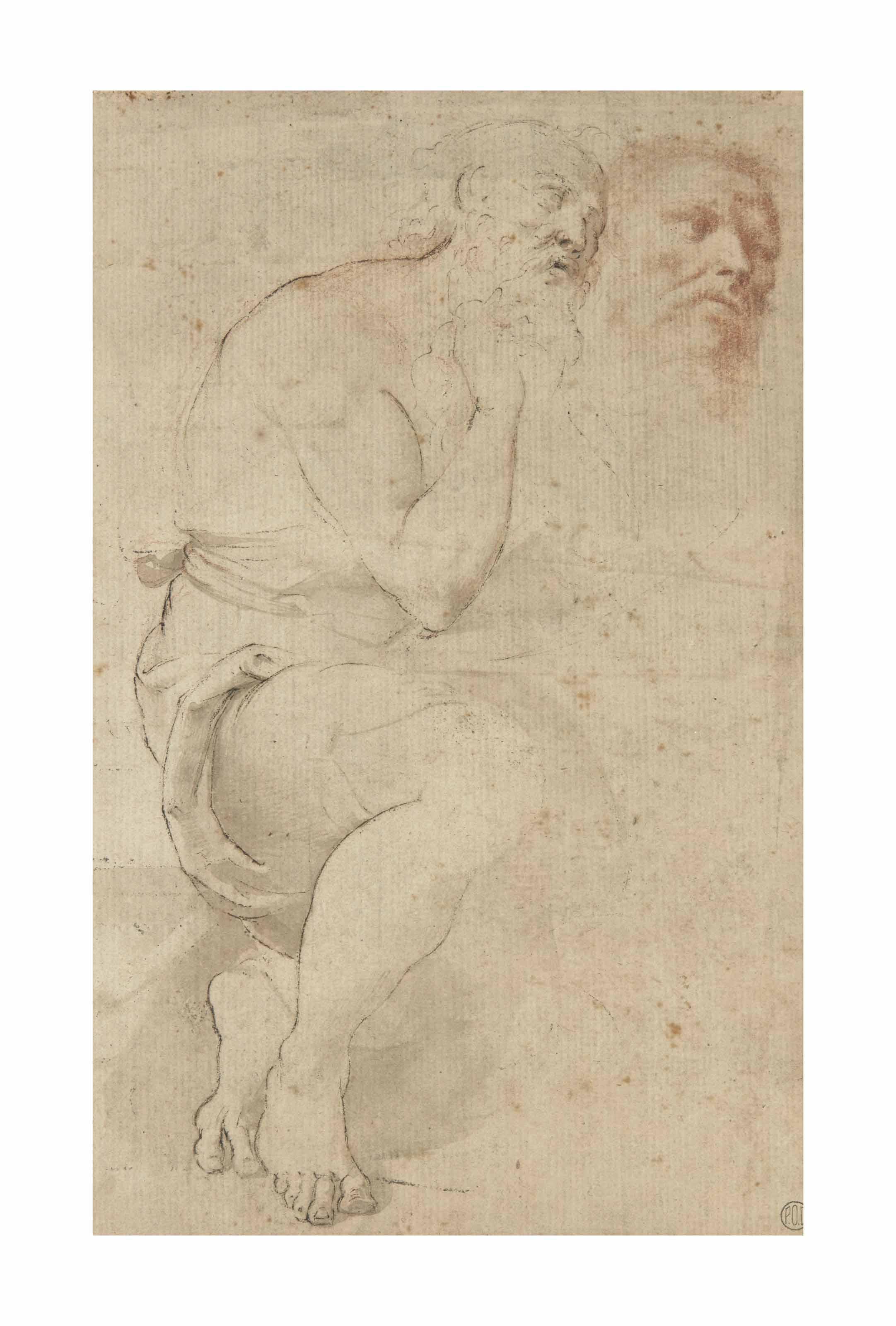 Giovanni Francesco Bezzi, Il Nosadella - Saint Jerome (recto); Sketches (verso)
