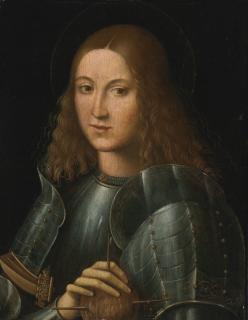 Giovanni Francesco Caroto - A Saint In Armor, Head And Shoulders