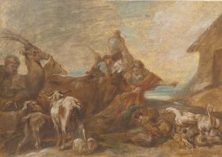 Giovanni Francesco Castiglione - The Animals Entering The Ark