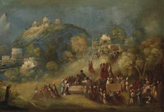 Giovanni Francesco Di Niccolò Di Luteri - The Trojans Building The Temple To Venus At Eryx And Making Offerings At Anchises’ Grave