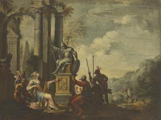 Giovanni Ghisolfi - Artemisia Toasting The Statue of Her Dead Husband Mausolus With Wine Mixed With His Ashes