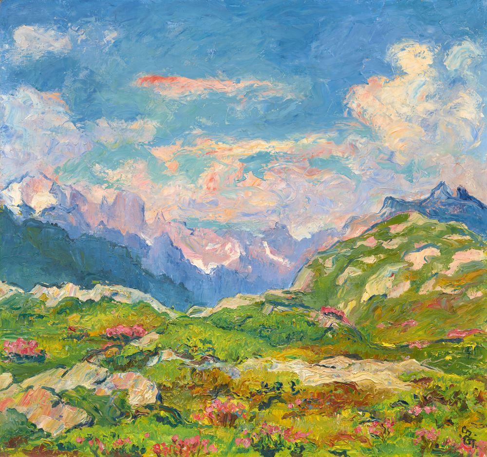 Giovanni Giacometti - Bergell mit Blick auf die Sciora-Gruppe. 1931.