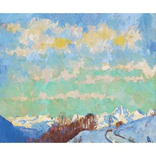 Giovanni Giacometti - Blick Von Stampa Gegen Italien, 1924 View From Stampa Towards Italy, 1924