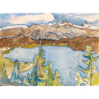 Giovanni Giacometti - Engadiner Seelandschaft Seascape In Engadin