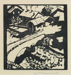 Giovanni Giacometti - Il ponte al sole. - Die Brücke in Stampa, 1920/21