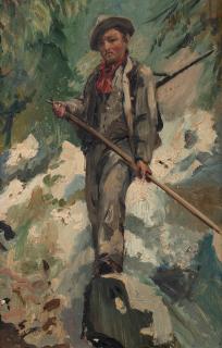 Giovanni Giacometti - Junger Mann Auf Felsblock