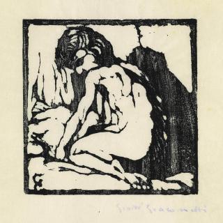 Giovanni Giacometti - Kniender Kinderakt nach links, um 1912