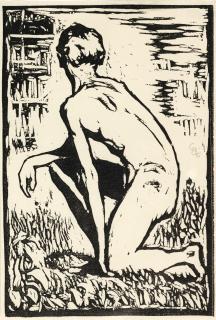 Giovanni Giacometti - Kniender Knabenakt Am Ufer Des Silsersees