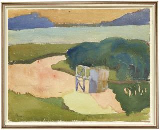 Giovanni Giacometti - Silsersee mit Innmündung, 1910