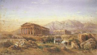 Giovanni Giordano Lanza - Contadini e bufali a Pestum