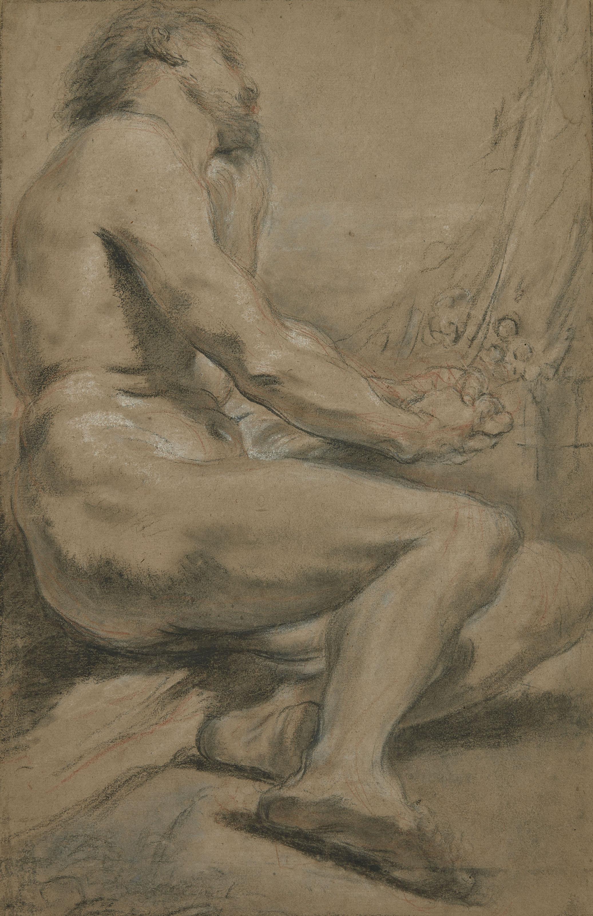 Giovanni Gioseffo Dal Sole - Homme nu assis