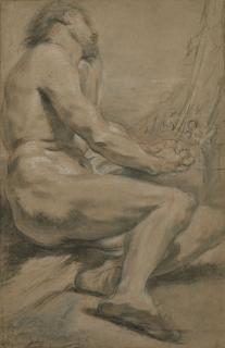 Giovanni Gioseffo Dal Sole - Homme nu assis