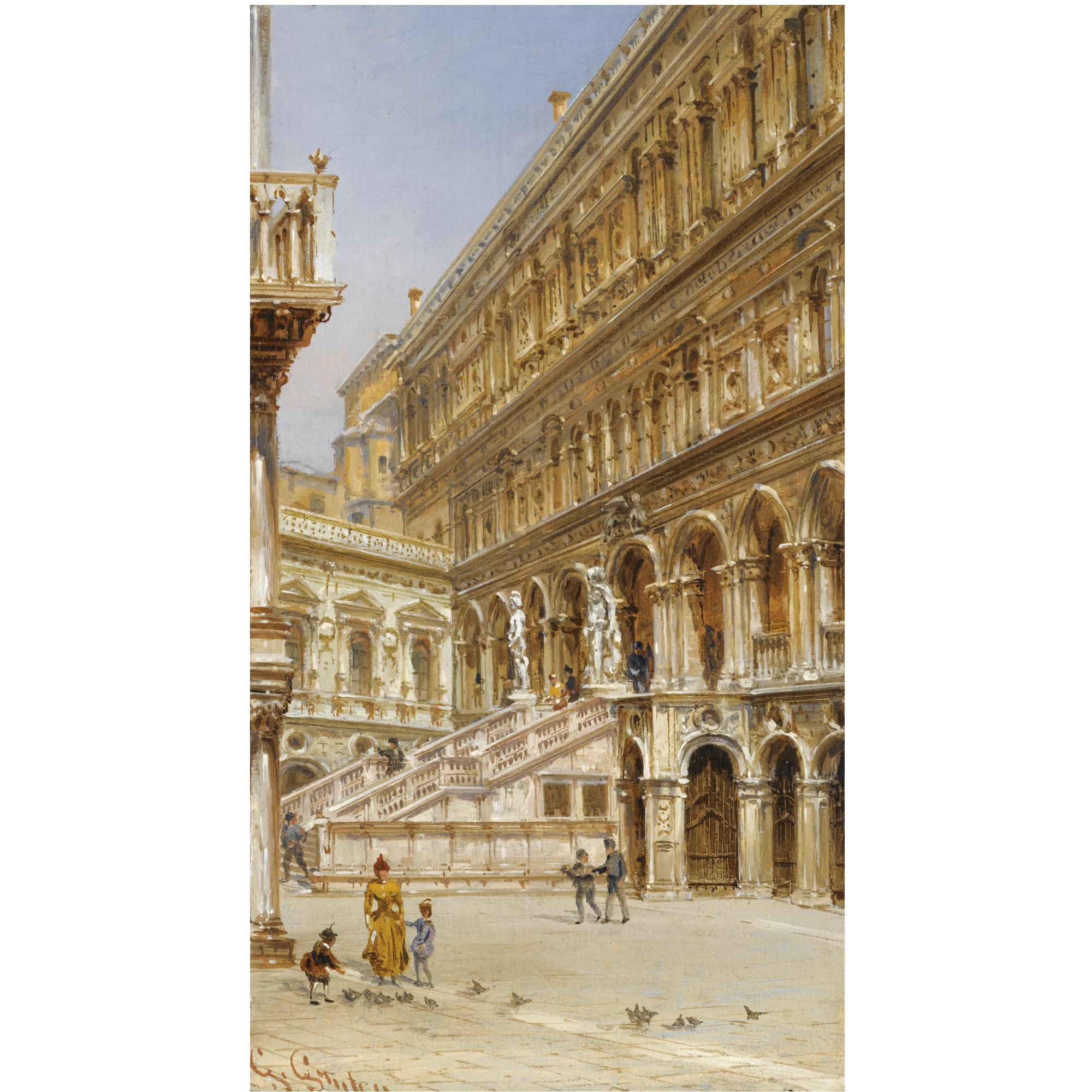 Giovanni Grubacs - Italian The Giants\' Staircase In The Courtyard Of The Doge\'S Palace