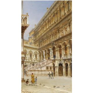 Giovanni Grubacs - Italian The Giants\' Staircase In The Courtyard Of The Doge\'S Palace