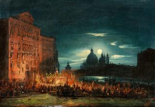 Giovanni Grubacs - Redentore-Fest mit Pontonbrücke auf dem Canal Grande