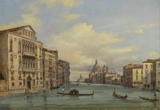 Giovanni Grubacs - Venice, A View Of The Grand Canal From The Ponte Dell\'Accademia Looking Towards Santa Maria Della Salute