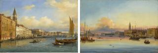 Giovanni Grubacs - Venice, A View Of The Molo Looking East; Venice, A View Of The Entrance To The Grand Canal At Sunset
