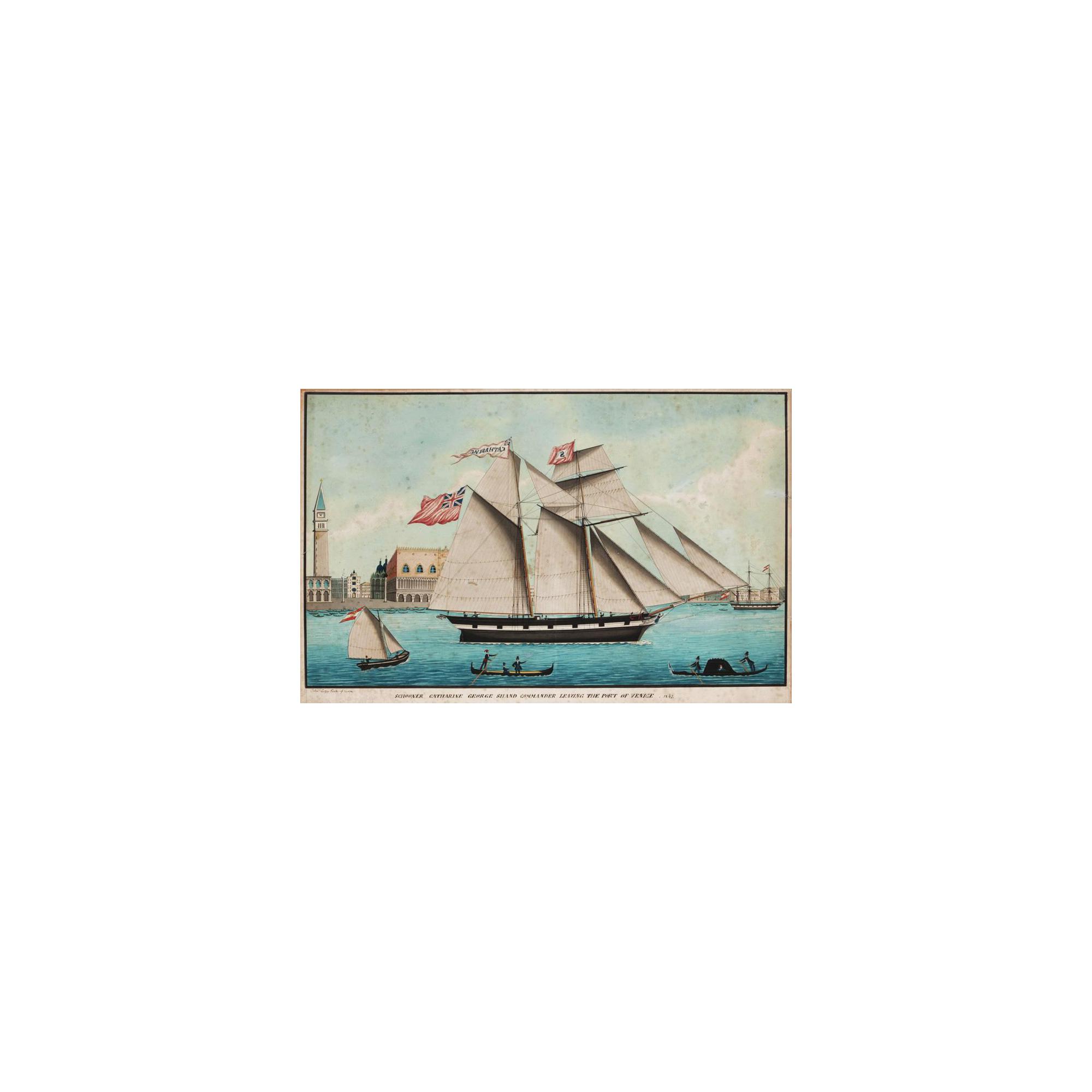Giovanni (John) Luzzo - The Schooner Catharine, George Shand Commander, Leaving The Port Of Venice, 1847