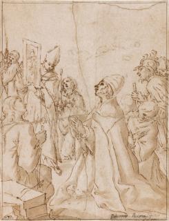 Giovanni Lanfranco - Pope Gregory kneeling before a painting of the Virgin