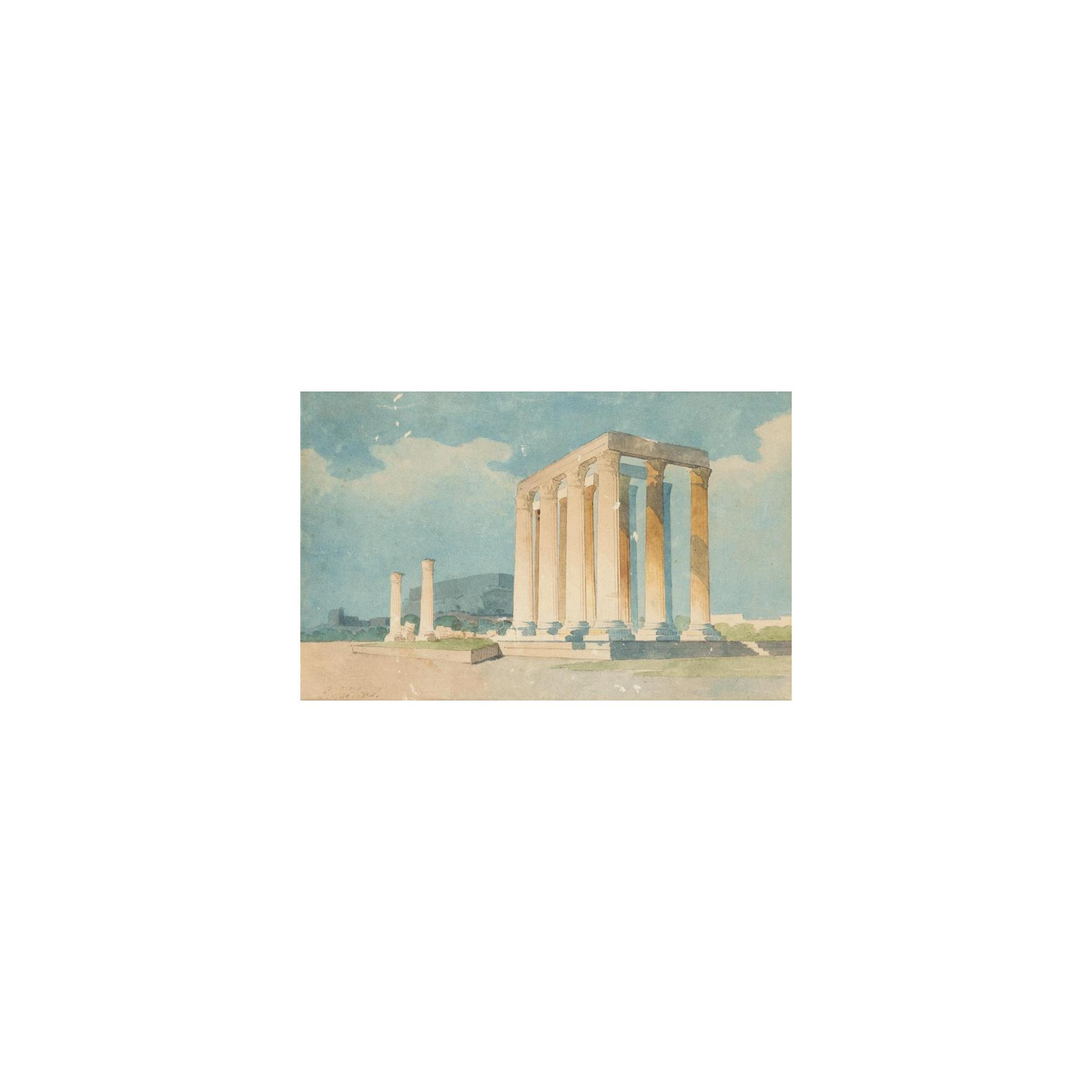 Giovanni Lanza - A View Of The Acropolis & A View Of The Temple Of Olympus Zeus