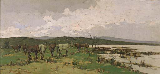 Giovanni Lomi - Maremma, Cavalli Al Pascolo