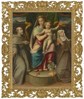 Giovanni Maria Butteri - The Madonna and Child with Saints Francis and Claire