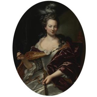 Giovanni Maria delle Piane - Portrait Of A Lady, Holding A Fan And A Domino Mask