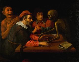 Giovanni Martinelli - Death comes to the table of the miser
