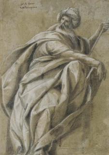 Giovanni Mauro Della Rovere - Un prophète assis, tenant un bâton et un livre