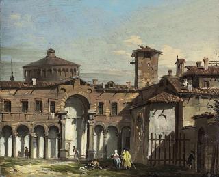 Giovanni Migliara - A view of Milan, with the drum and the cupola of Santa Maria delle Grazie