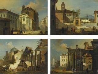 Giovanni Migliara - Four Architectural Capricci
