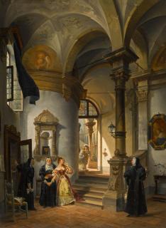 Giovanni Migliara - Louis XIV and Louise de la Vallière in the Convent of Chaillot